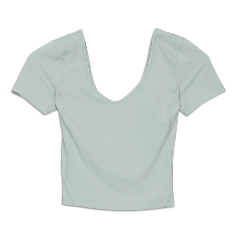Lululemon align v neck short sleeve green fern 6